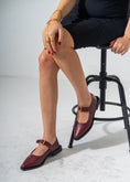 Load image into Gallery viewer, The Sculpted Mary Jane Flats-MAROON
