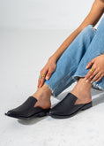 Load image into Gallery viewer, Architectural Cut-Out Pointed Toe Mules-BLACK
