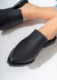 Load image into Gallery viewer, Architectural Cut-Out Pointed Toe Mules-BLACK
