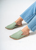 Load image into Gallery viewer, Architectural Cut-Out Pointed Toe Mules-GREEN
