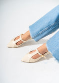 Load image into Gallery viewer, Pointed T-Bar Ballet Flats-BEIGE

