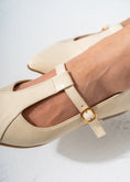 Load image into Gallery viewer, Pointed T-Bar Ballet Flats-BEIGE
