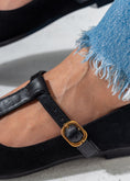 Load image into Gallery viewer, Pointed Toe T-Strap Flats-BLACK
