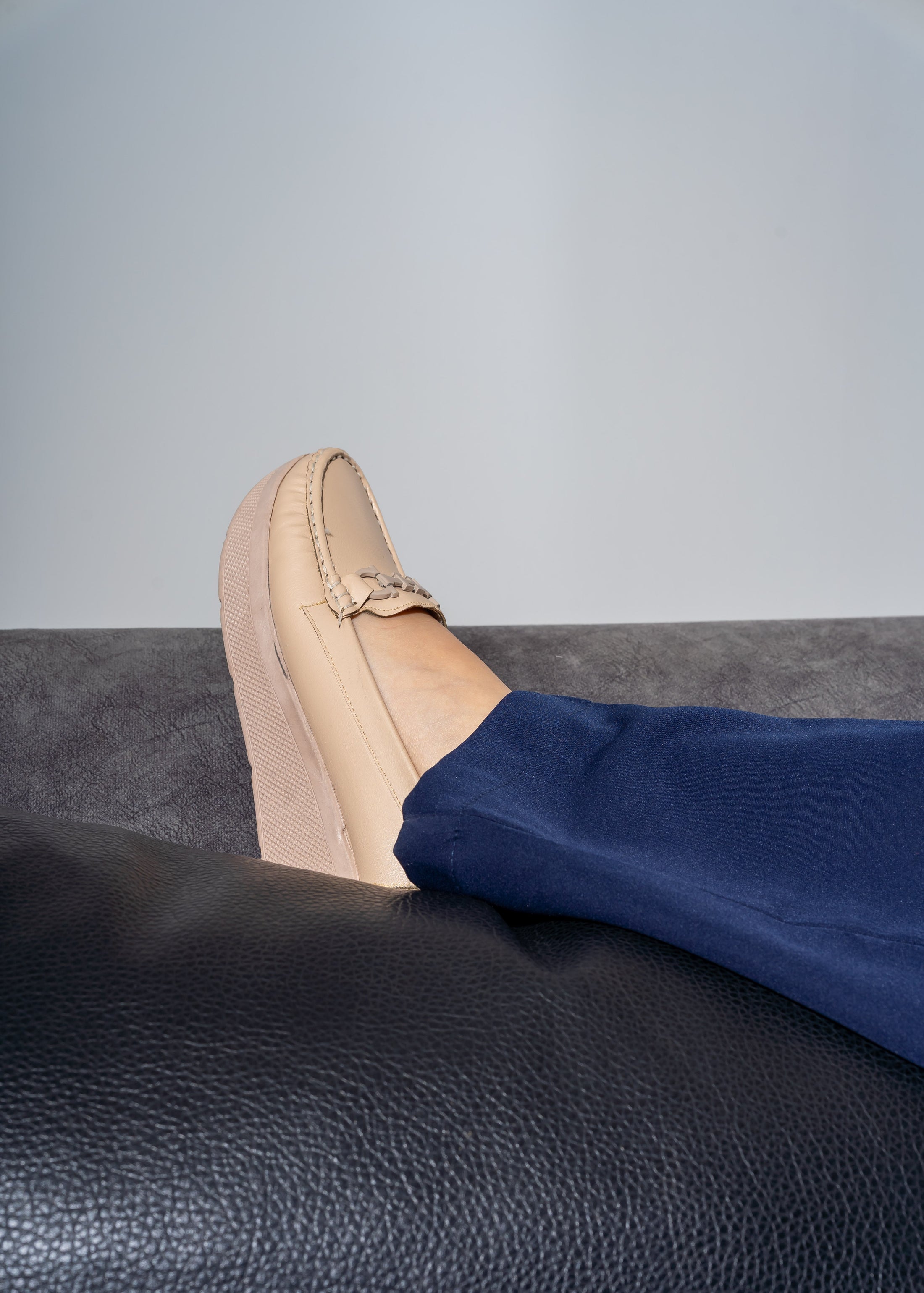 Elevated Wedge Loafer -beige