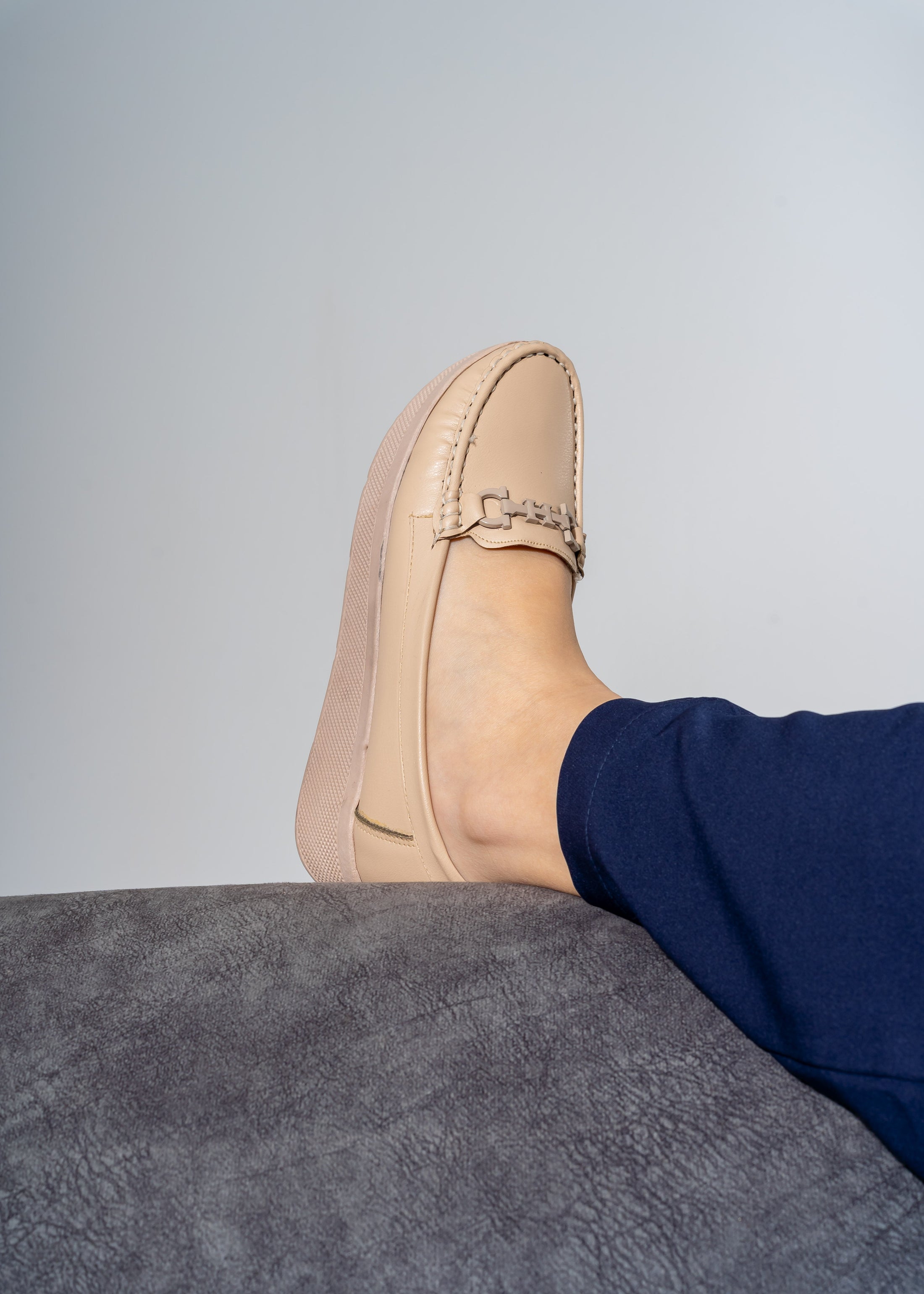 Elevated Wedge Loafer -beige