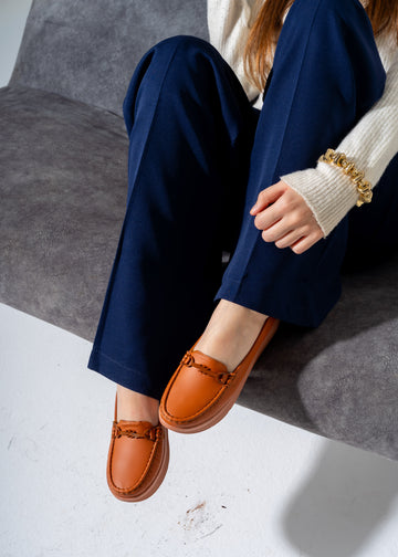 Chunky Sole Penny Flat -camel