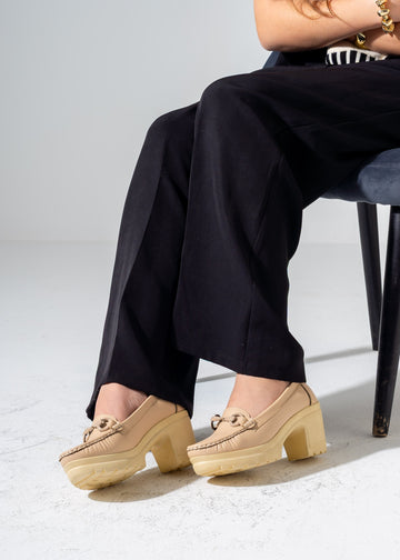 Platform Horsebit Heels -beige