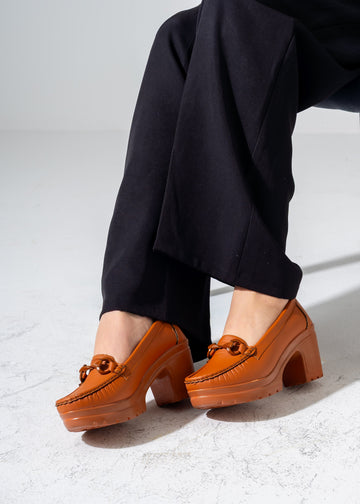 Platform Horsebit Heels -camel