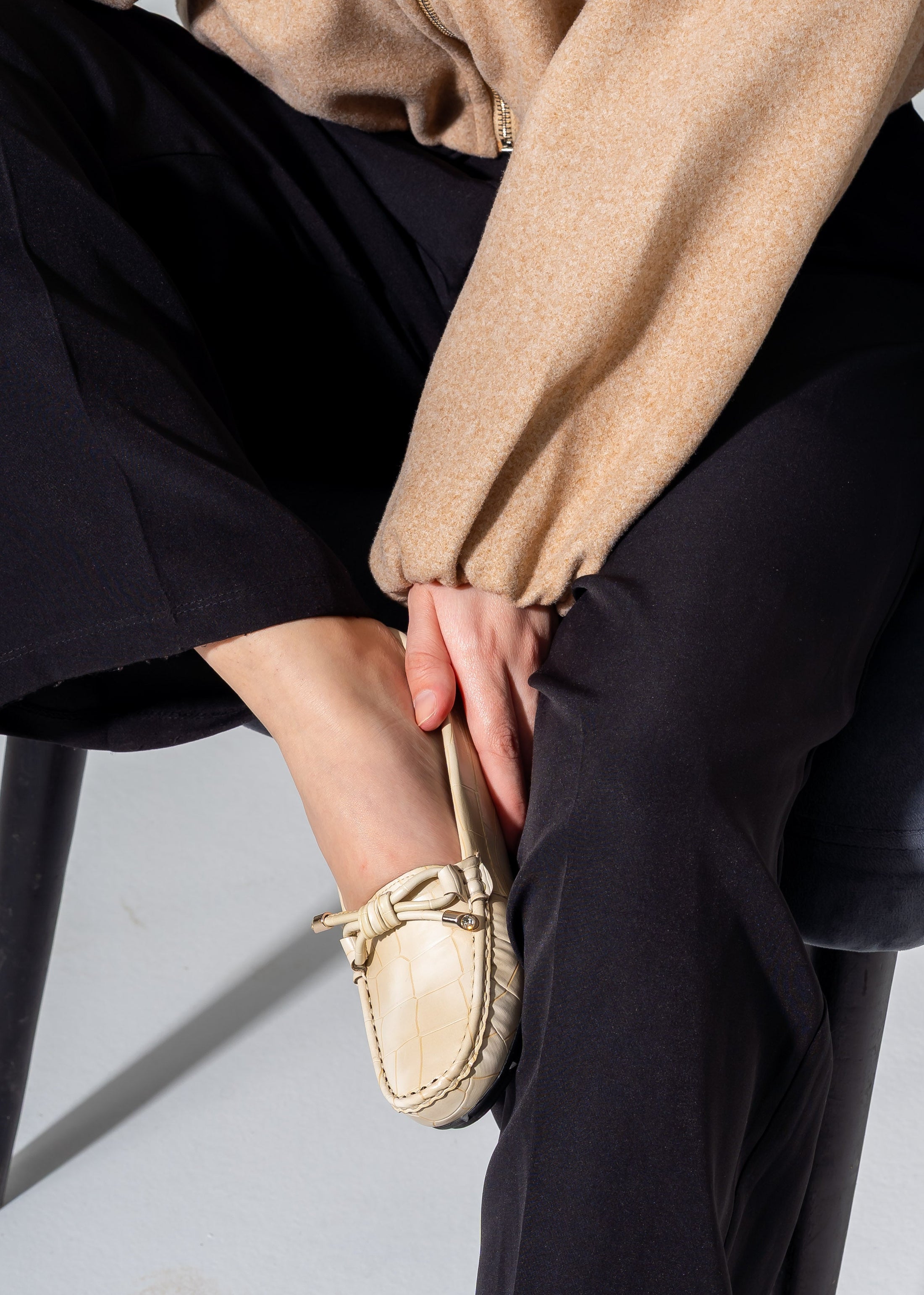 Textured Slip-Ons -beige