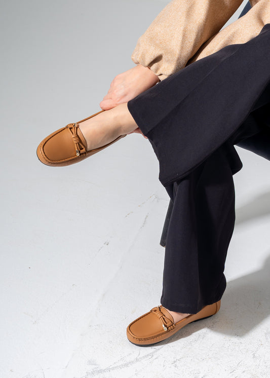 Bow Detail Flats -camel