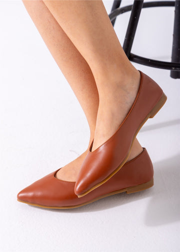 Toe Slip-On Flat-camel