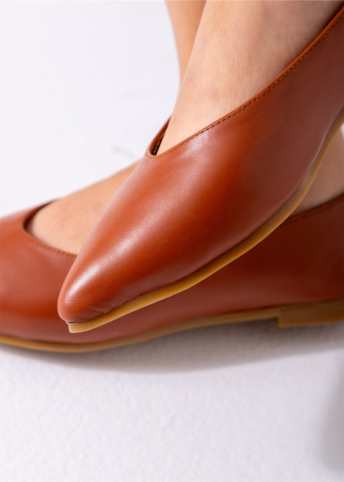 Toe Slip-On Flat-camel