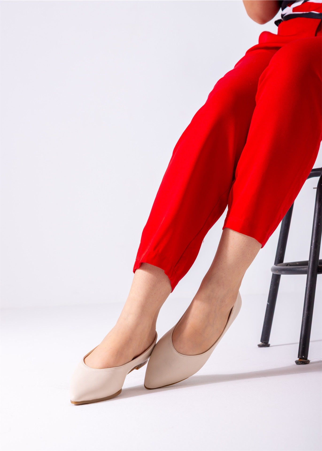 Toe Slip-On Flat-beige