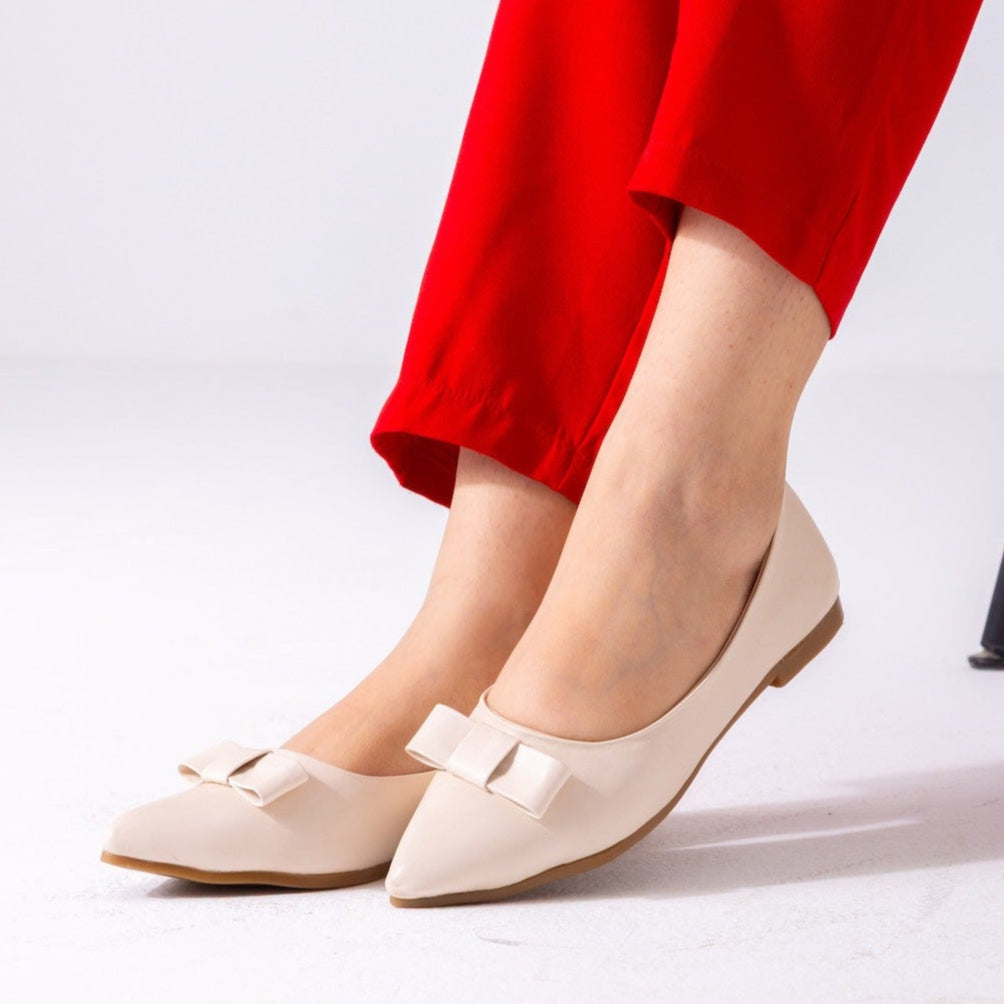 The Ballerina Bow Flat-beige