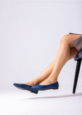 Load image into Gallery viewer, Toe Slip-On Flat-dark blue
