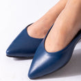 Load image into Gallery viewer, Toe Slip-On Flat-dark blue
