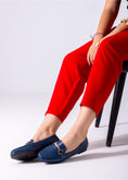Load image into Gallery viewer, Classic Buckle Flats-dark blue
