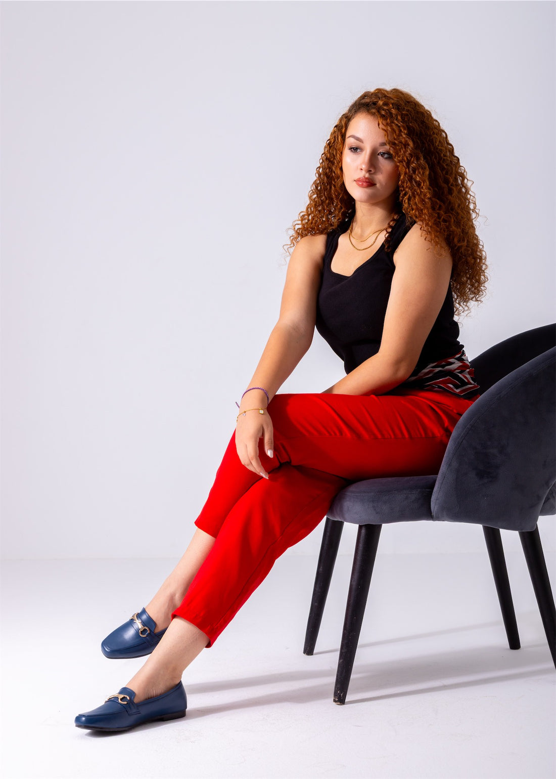 Classic Buckle Flats-dark blue