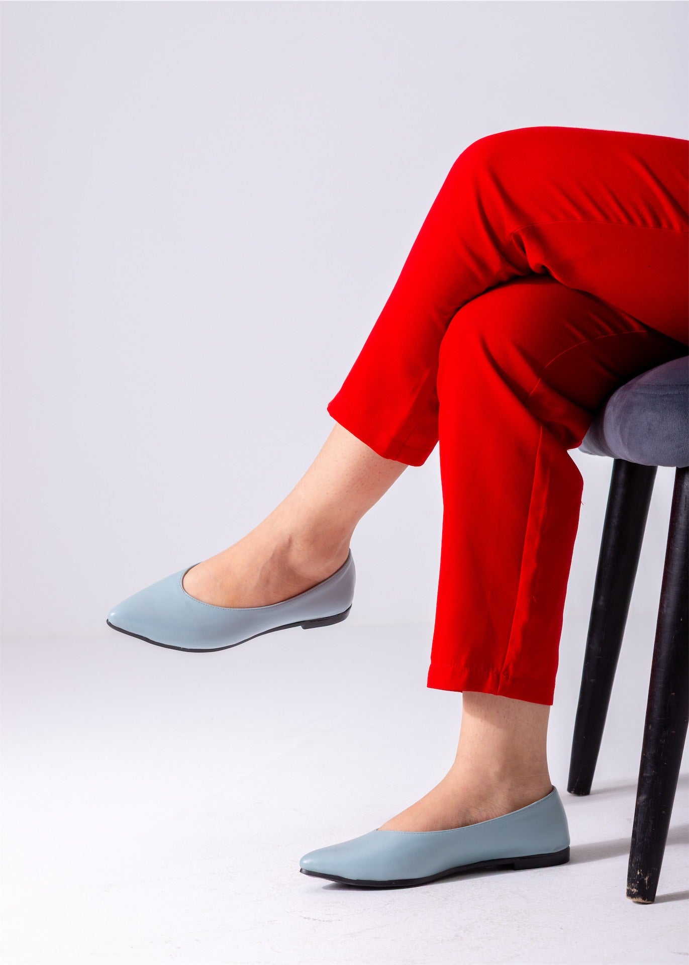 Toe Slip-On Flat-baby blue