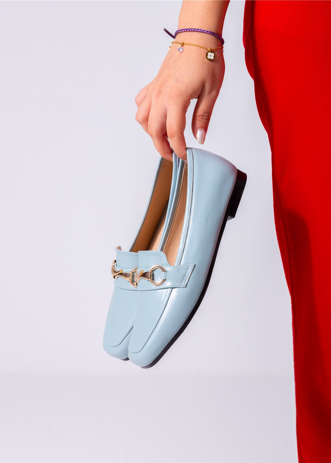 Classic Buckle Flats-baby blue