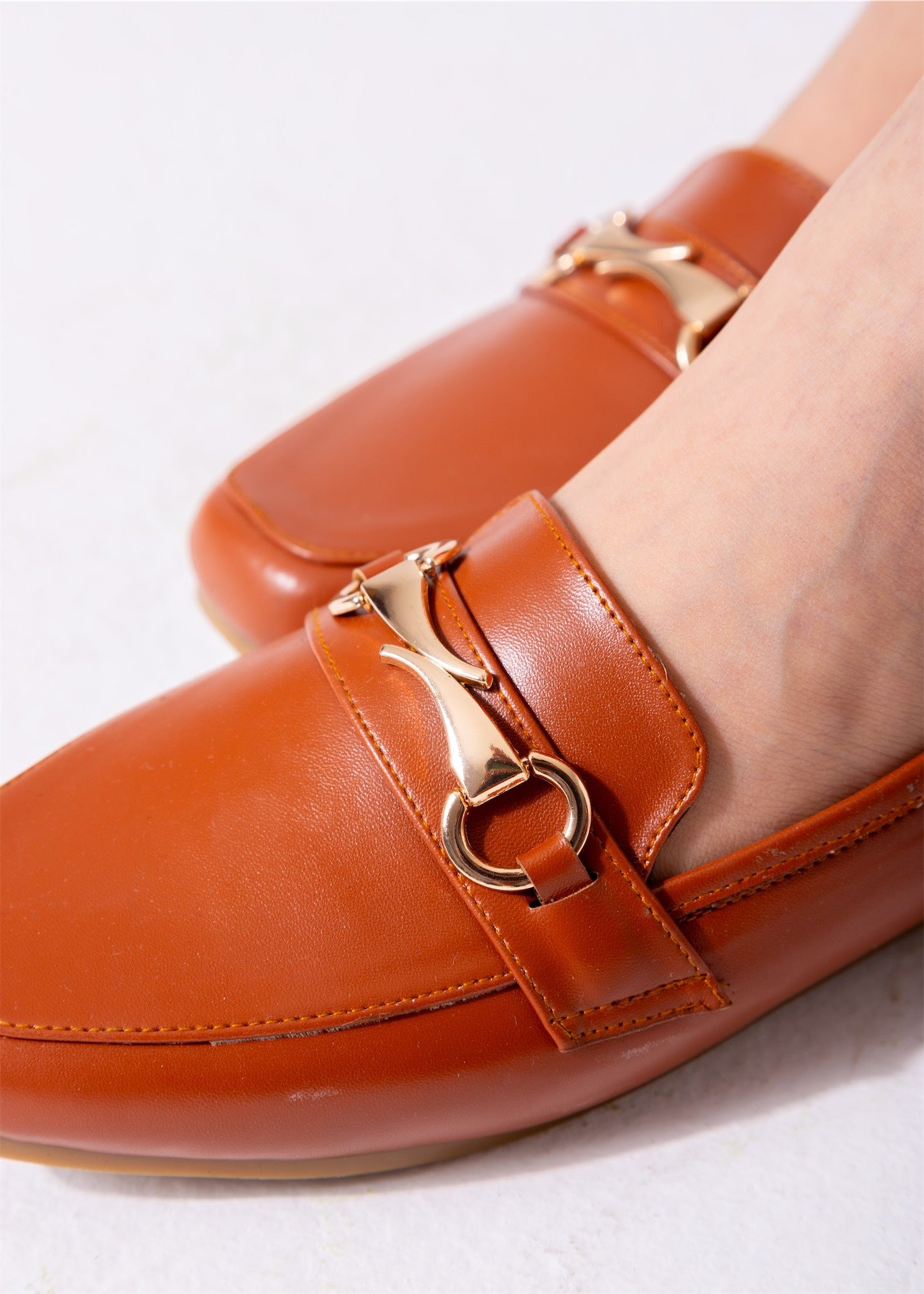 Classic Buckle Flats-camel