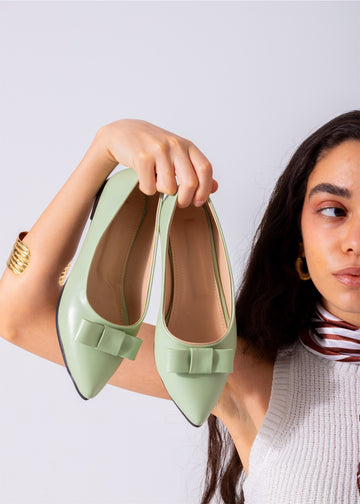 The Ballerina Bow Flat-mint green