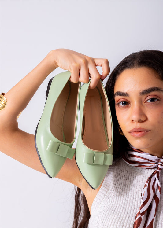 The Ballerina Bow Flat-mint green