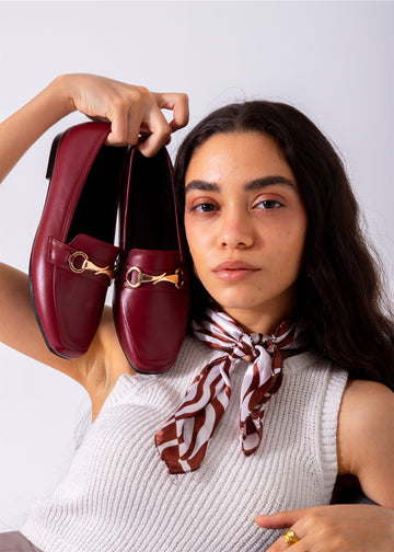 Classic Buckle Flats-marron