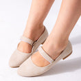 Load image into Gallery viewer, Shimmer Mary Flats-beige
