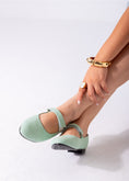 Load image into Gallery viewer, Shimmer Mary Flats-mint green
