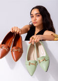 Load image into Gallery viewer, The Audrey Buckle Flat-mint green

