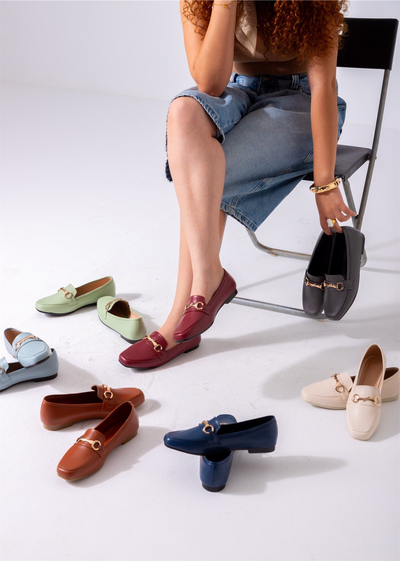 Classic Buckle Flats-marron
