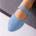 Load image into Gallery viewer, Shimmer Mary Flats-blue
