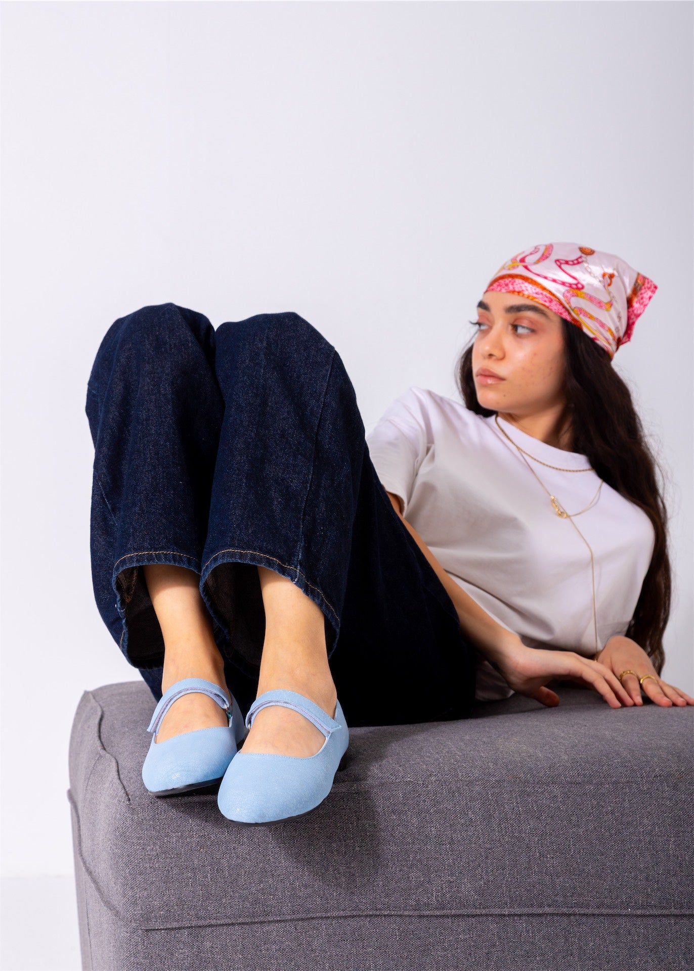 Shimmer Mary Flats-blue