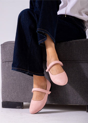 Shimmer Mary Flats-pink