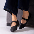 Load image into Gallery viewer, Shimmer Mary Flats-black
