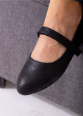 Load image into Gallery viewer, Shimmer Mary Flats-black

