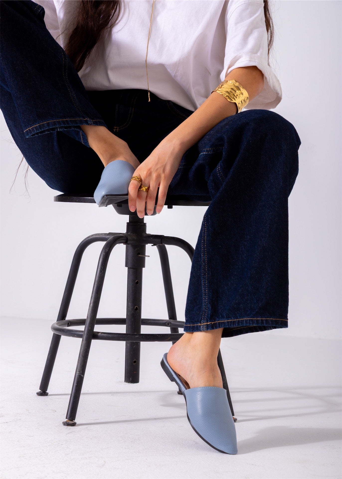 The Luna Mule-blue