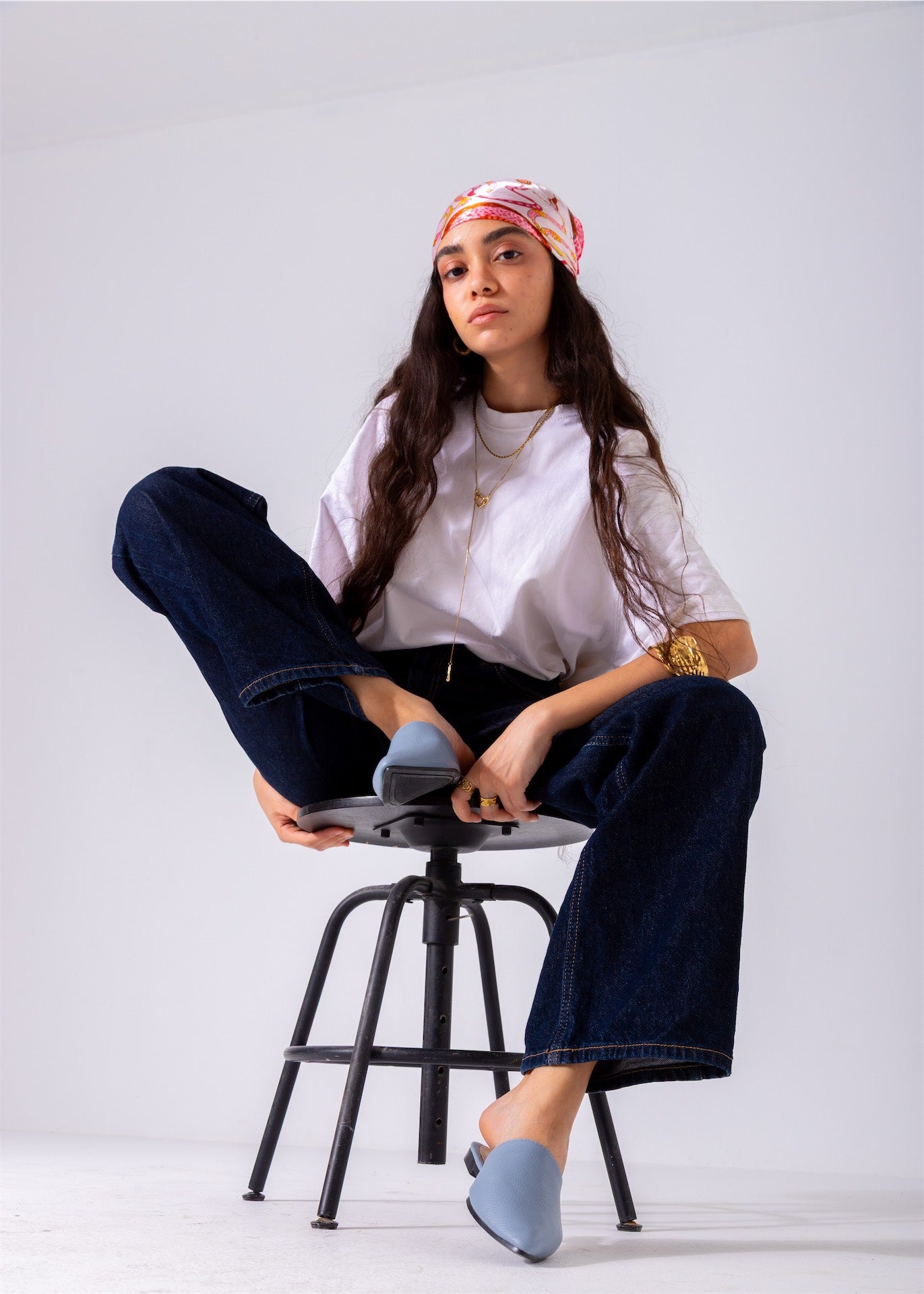 The Luna Mule-blue