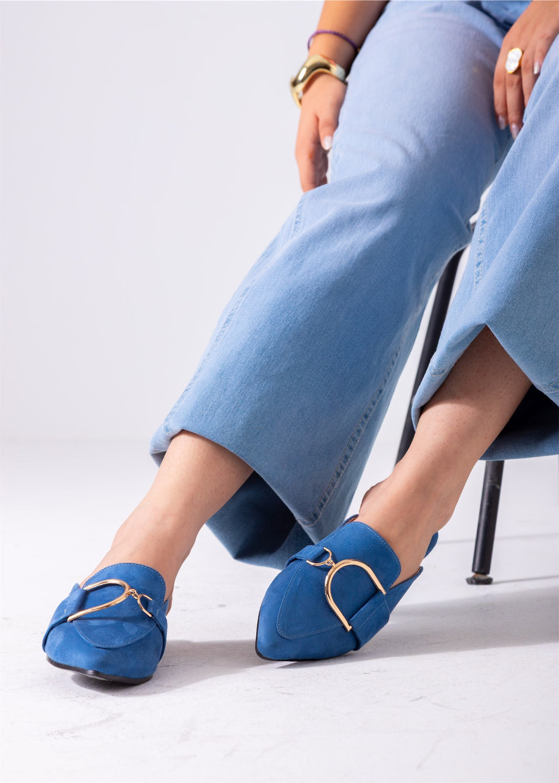 Velvet D Mule-blue