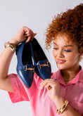 Load image into Gallery viewer, The Audrey Buckle Flat-dark blue
