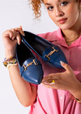 Load image into Gallery viewer, The Audrey Buckle Flat-dark blue
