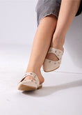 Load image into Gallery viewer, Studded Pointed Backless Mule-beige
