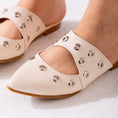 Load image into Gallery viewer, Studded Pointed Backless Mule-beige

