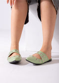 Load image into Gallery viewer, Studded Pointed Backless Mule-mint green
