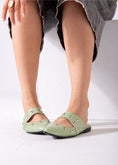 Load image into Gallery viewer, Studded Pointed Backless Mule-mint green
