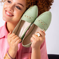 Load image into Gallery viewer, Pointed Stud Detail Flats-mint green
