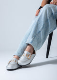 Load image into Gallery viewer, Metallic Studded Buckle Clogs-silver
