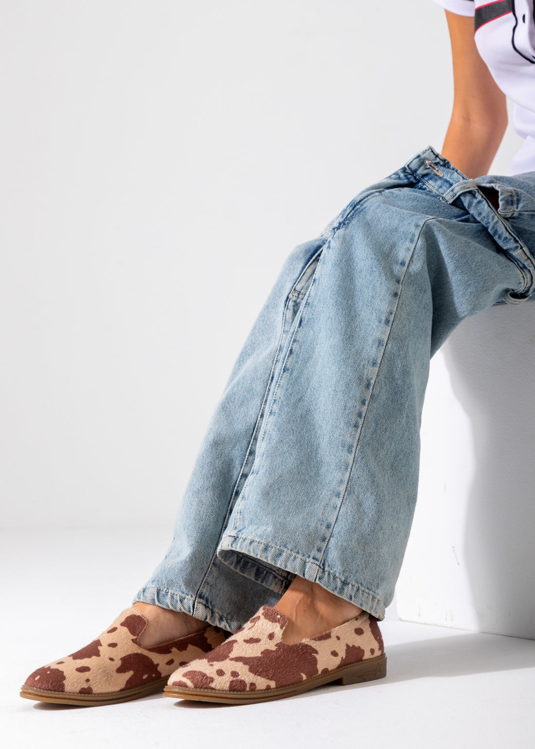 Animal Print Slip-On Flat-beige