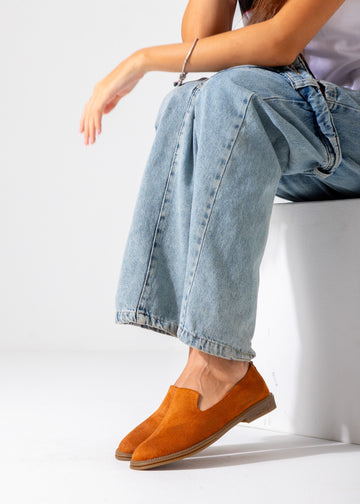 Casual Suede Flat-camel